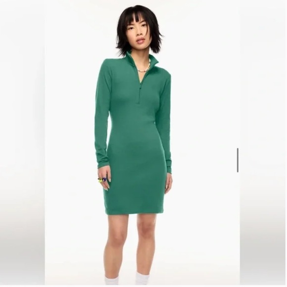 Sunday Best by Aritzia, half zip dress, size Medium, cognac brown, EUC - Picture 2 of 11